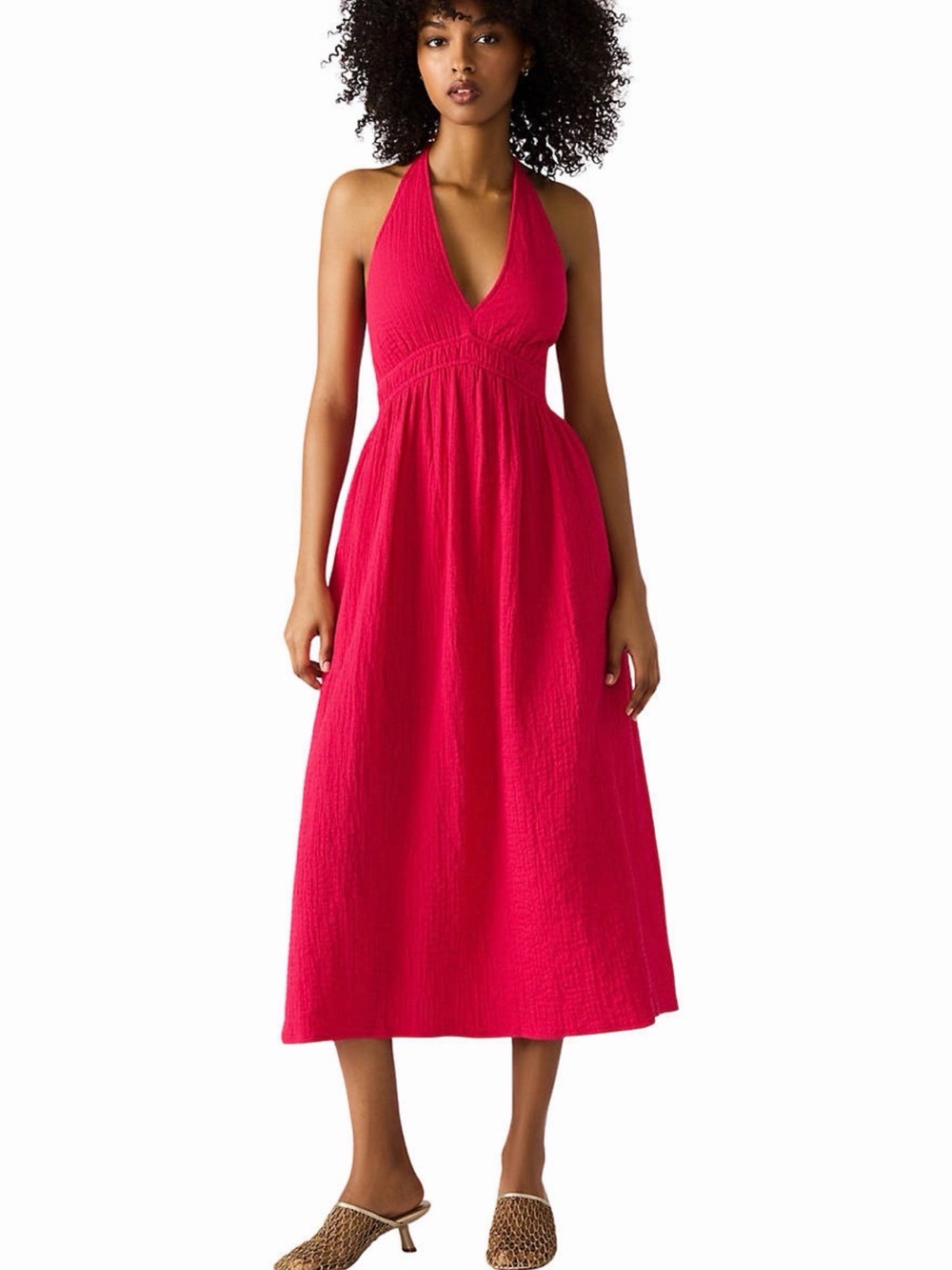 Steve Madden Hot Pink Halter Midi Dress